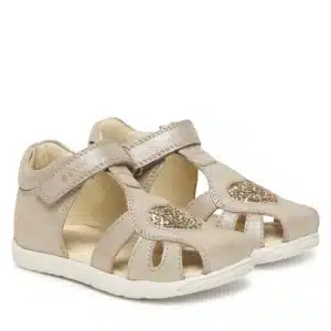 GEOX SANDALIA PIEL PLATA CORAZON